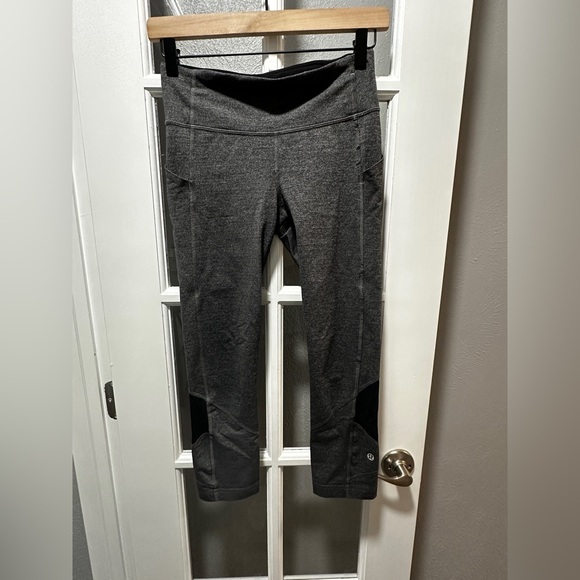 Lululemon Pace Rival Crop Heathered Black/Heathered Slate - Picture 6 of 16